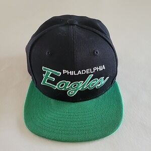 Philadelphia Eagles Mitchell & Ness Script SnapBack Hat Vintage Style Excellent